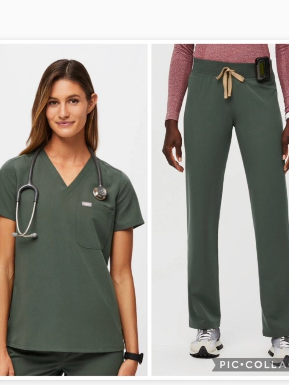 Figs SET Catarina One-Pocket Scrub Top and Figs Livingston Pants sz Large